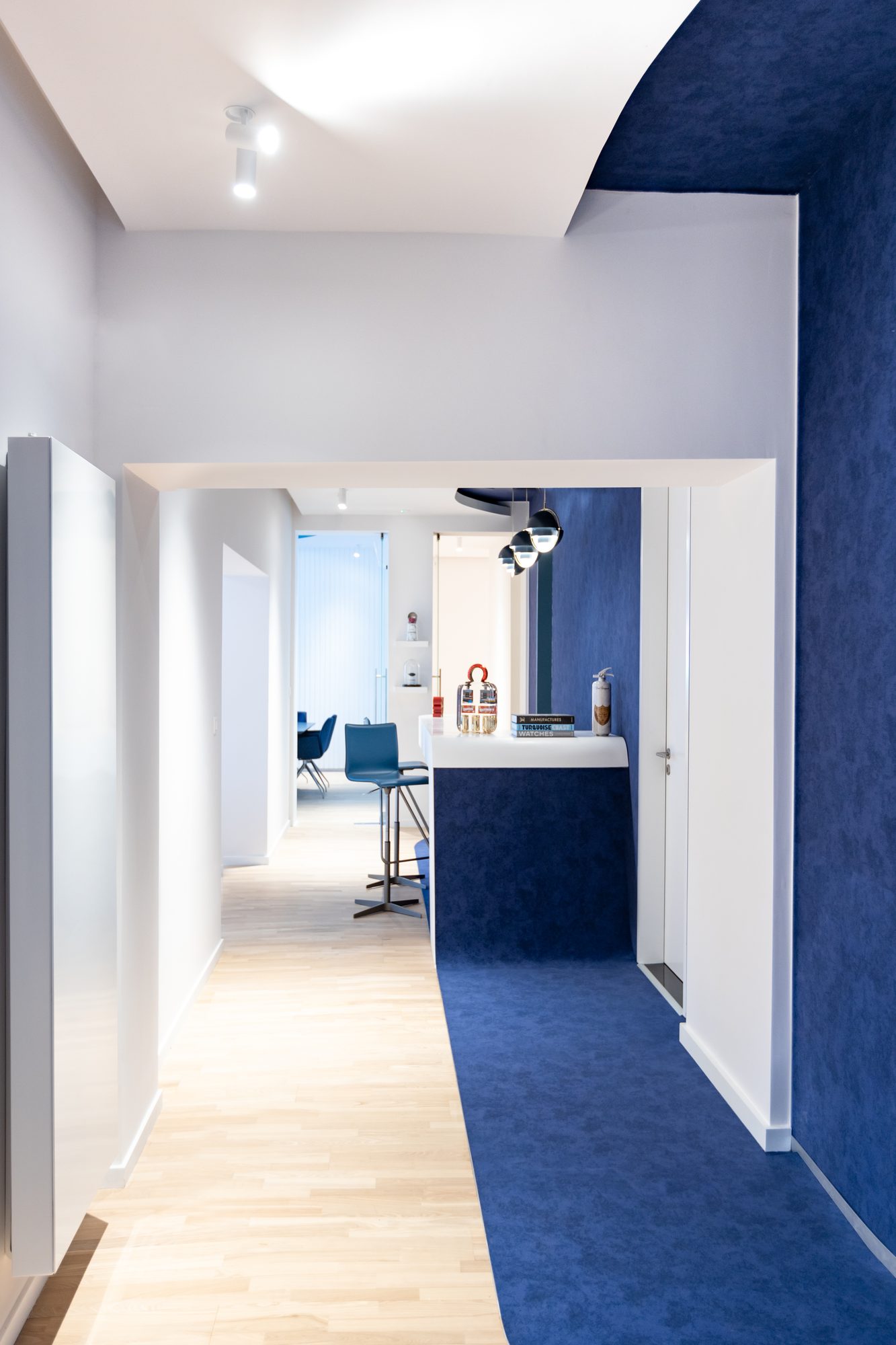 Brugmann 421 — L'enfilade depuis l'entrée, parquet chêne clair